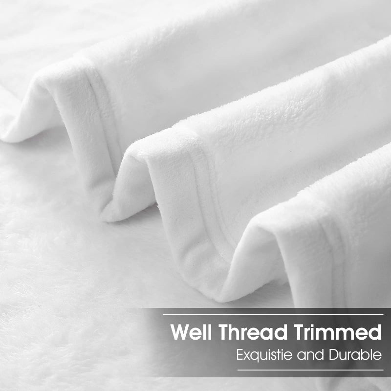 EASELAND EASEALND Soft King Size Blanket All Season Winter Warm Microplush Lightweight Thermal Fleece Blankets for Couch Bed Sofa,90x108 Inches,White - Image 5